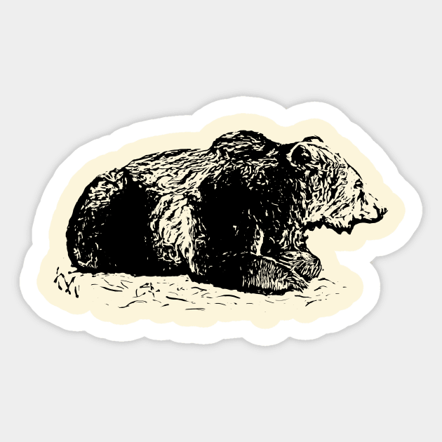 Lying bear Sticker by Guardi